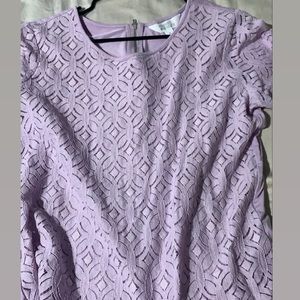 Lavender lace shirt short sleeves size XL